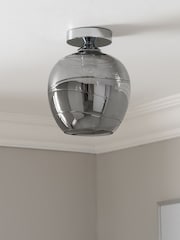 Smoke Grey Drizzle Flush Ceiling Light - Image 2 of 7
