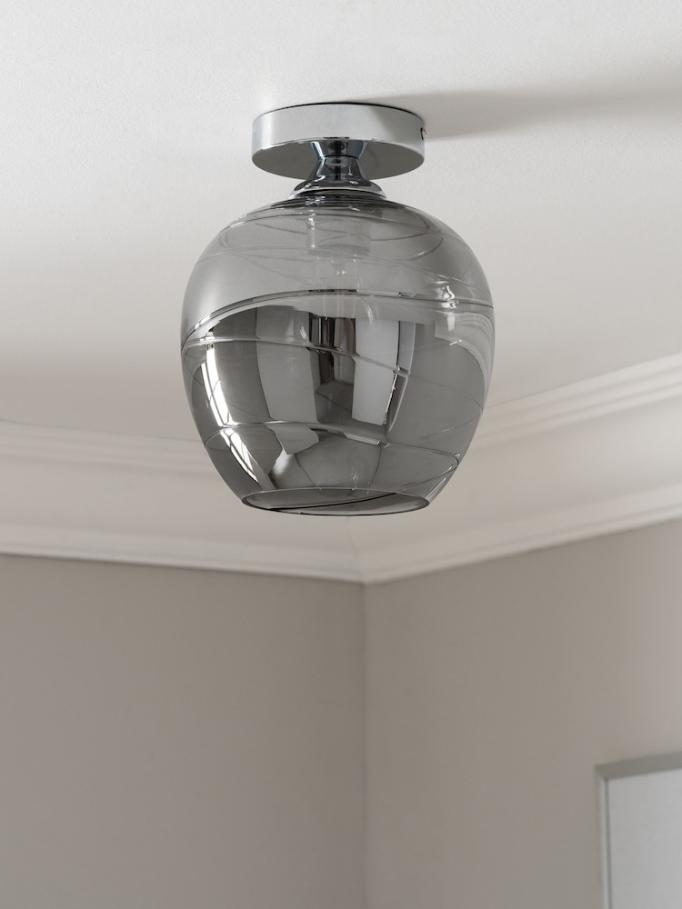 Smoke Grey Drizzle Flush Ceiling Light - Image 2 of 7 Smoke Grey Drizzle Flush Ceiling Light - Image 2 of 7