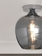 Smoke Grey Drizzle Flush Ceiling Light - Image 3 of 7