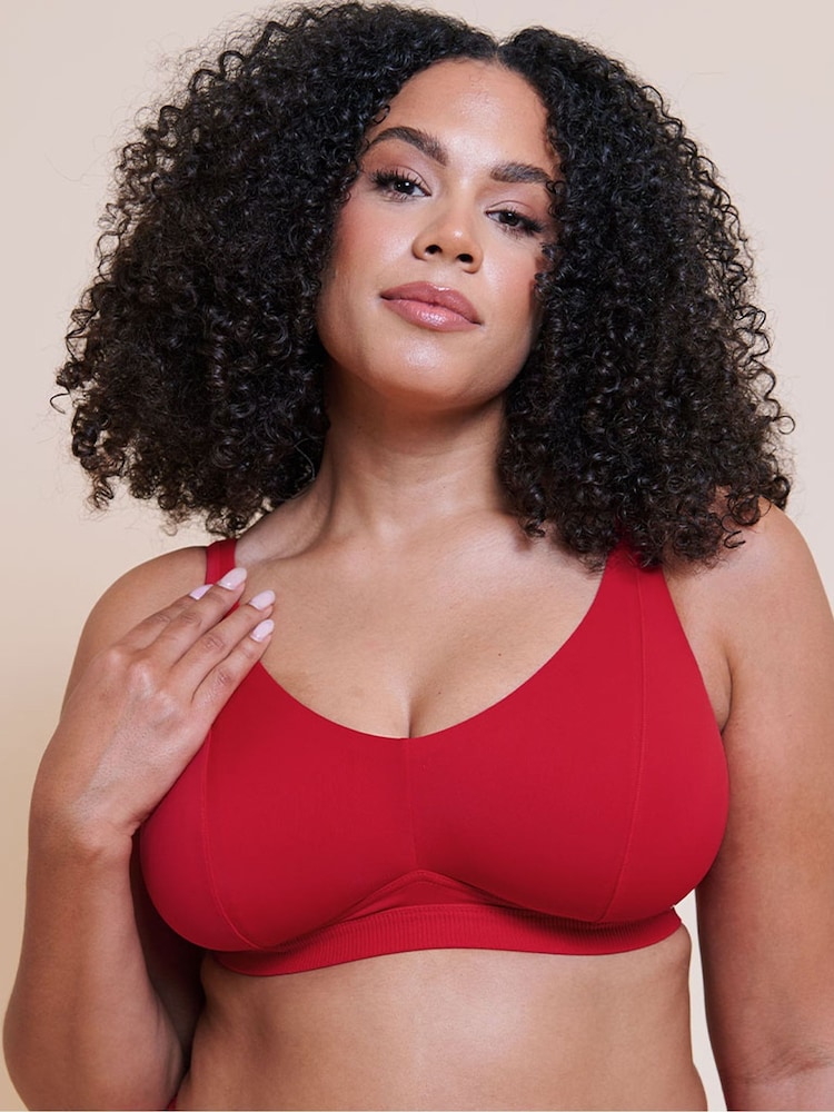 Curvy Kate Red Zen Non-Wired Bralette - Image 1 of 5 Curvy Kate Red Zen Non-Wired Bralette - Image 1 of 5