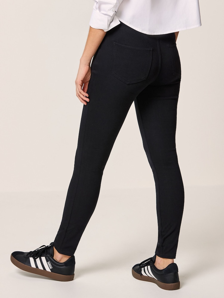 Zwart - Legging van jersey-denim - Image 4 of 7