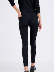 Black Fly Fasten Jersey Denim Leggings - Image 1 of 5