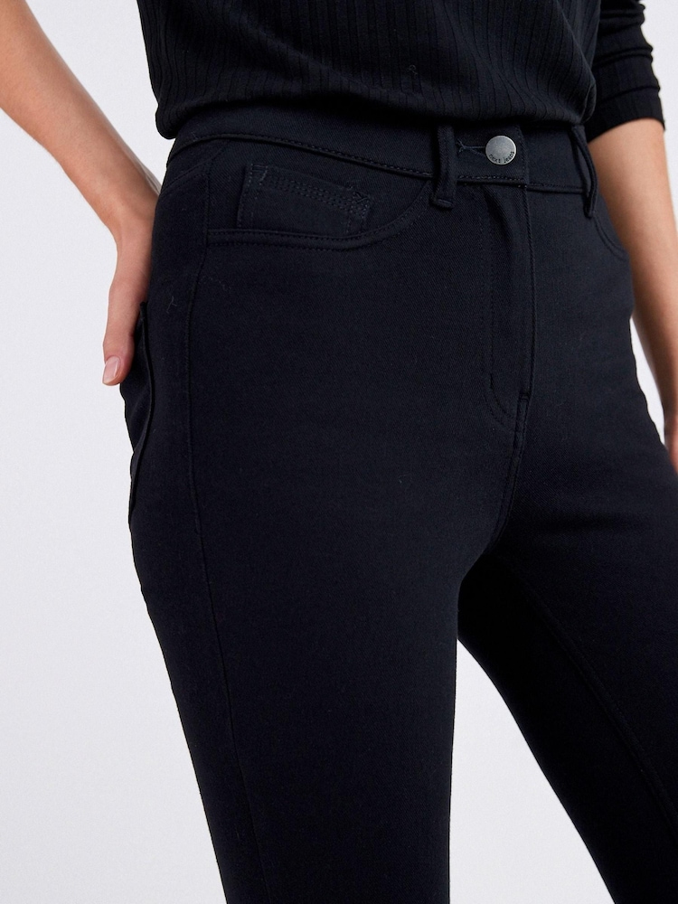 Noir - Leggings en jean de jersey avec braguette - Image 4 of 5
