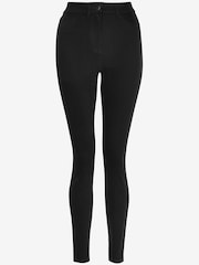 Black Fly Fasten Jersey Denim Leggings - Image 5 of 5