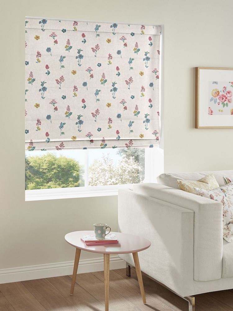 Cath Kidston Cream Sprig Twilight Made To Measure Roman 100% Cotton Blind - Image 2 of 4