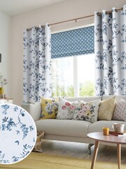 Cath Kidston Blue Birds & Roses Made To Measure 100% Cotton Curtains - Image 1 of 6