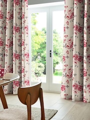 Cath Kidston Cream Brampton Bunch Raspberry Made To Measure 100% Cotton Curtains - Image 2 of 6