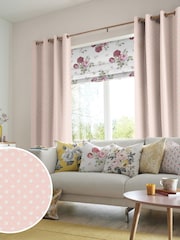 Cath Kidston Pink Button Spot Made To Measure 100% Cotton Curtains - Image 1 of 6