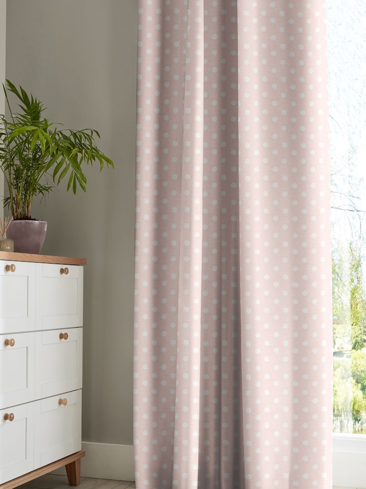 Cath Kidston Pink Button Spot Made To Measure 100% Cotton Curtains - Image 5 of 6