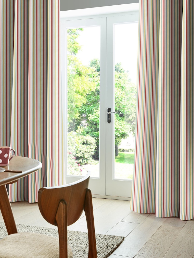 Cath Kidston Cream Mid Stripe Candy Made To Measure 100% Cotton Curtains - Image 2 of 6
