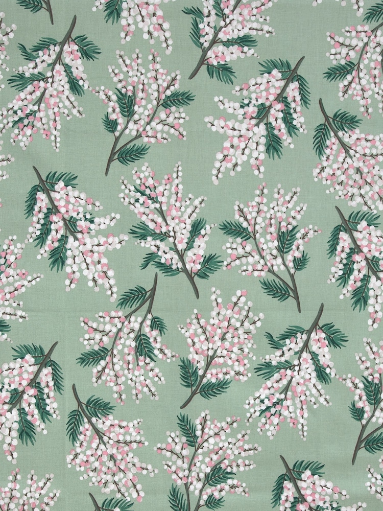 Cath Kidston Green Mimosa Flower Made To Measure 100% Cotton Curtains - Image 6 of 6