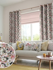 Cath Kidston Pink/White Painted Daisy Made To Measure 100% Cotton Curtains - Image 1 of 6