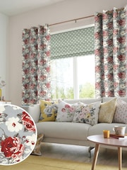 Cath Kidston Red Rose Bloom Made To Measure 100% Cotton Curtains - Image 1 of 6