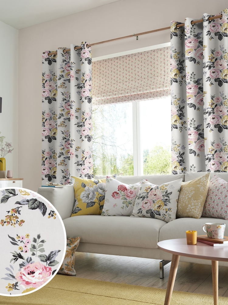 Cath Kidston Cream Vintage Bunch Made To Measure 100% Cotton Curtains - Image 1 of 6