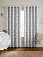 Cath Kidston Grey Washed Rose Made To Measure 100% Cotton Curtains - Image 1 of 9