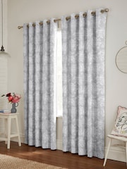 Cath Kidston Grey Washed Rose Made To Measure 100% Cotton Curtains - Image 2 of 9