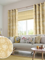 Cath Kidston Yellow Washed Rose Made To Measure 100% Cotton Curtains - Image 1 of 6