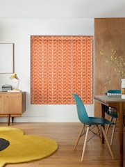 Orla Kiely Orange Linear Stem Made To Measure Roman 100% Cotton Blind - Image 5 of 6