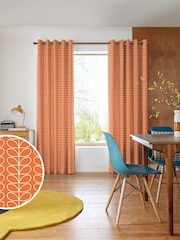 Orla Kiely Orange Linear Stem Made To Measure 100% Cotton Curtains - Image 1 of 9