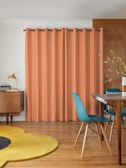Orla Kiely Orange Linear Stem Made To Measure 100% Cotton Curtains - Image 2 of 9