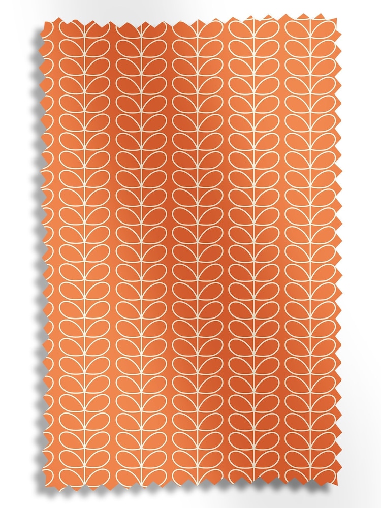 Orla Kiely Orange Linear Stem Made To Measure 100% Cotton Curtains - Image 9 of 9