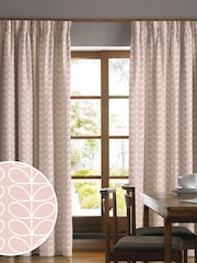 Orla Kiely Pink Linear Stem Made To Measure 100% Cotton Curtains - Image 1 of 5