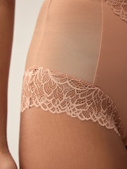 Neutral/Tan Brown High Waist Brief Firm Tummy Control Shaping Briefs - Image 4 of 5
