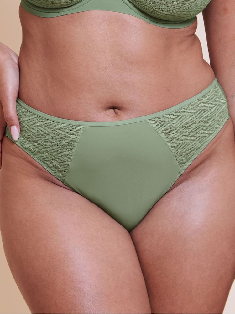 Curvy Kate Green Smoothie Lace Brazilian Briefs - Image 1 of 3 Curvy Kate Green Smoothie Lace Brazilian Briefs - Image 1 of 3