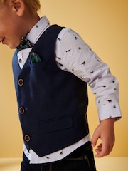 Bleu marine - Ensemble gilet avec chemises et nœud cravate (3mois-7ans) - Image 1 de 7