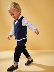 Bleu marine - Ensemble gilet avec chemises et nœud cravate (3mois-7ans) - Image 2 de 7