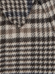 Reiss Brown Check Jojo 9-12 yrs Single Breasted Raglan Overcoat - Image 8 of 8