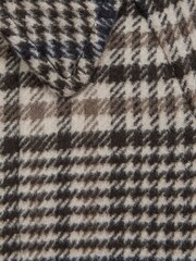 Reiss Brown Check Jojo Junior Single Breasted Raglan Overcoat - Image 8 of 8