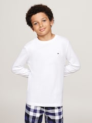 Tommy Hilfiger Black/White Original Long Sleeve 100% Cotton T-Shirts 2 Pack - Image 2 of 6