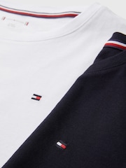 Tommy Hilfiger Black/White Original Long Sleeve 100% Cotton T-Shirts 2 Pack - Image 6 of 6