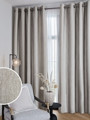 Cortinas de ilhós com listras metálicas - Imagem 2 de 5
