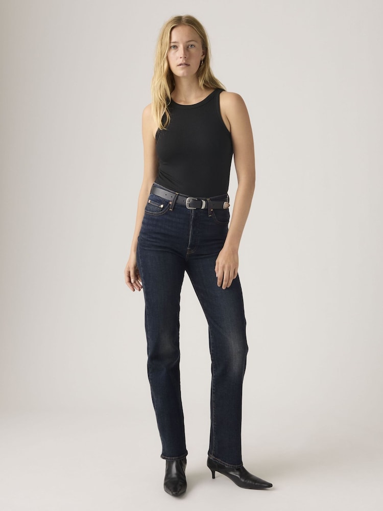 Levi's® Dark Blue Women’s Ribcage Full-Length Jeans - Image 2 of 6 Levi's® Dark Blue Women’s Ribcage Full-Length Jeans - Image 2 of 6