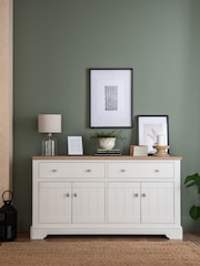 Chalk White Hampton Painted Oak Large Sideboard - Image 2 of 8