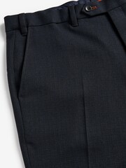 Navy Skinny Fit Motion Flex Check Trousers With Elasticated Waist - Image 2 of 3