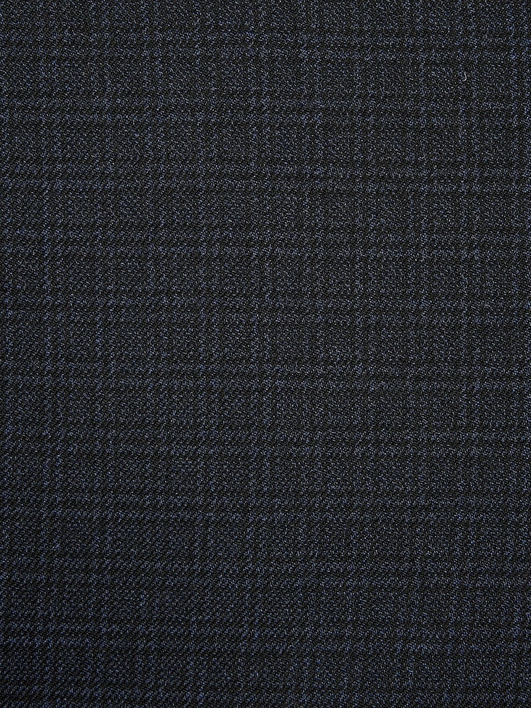 Navy Skinny Fit Motion Flex Check Trousers With Elasticated Waist - Image 3 of 3