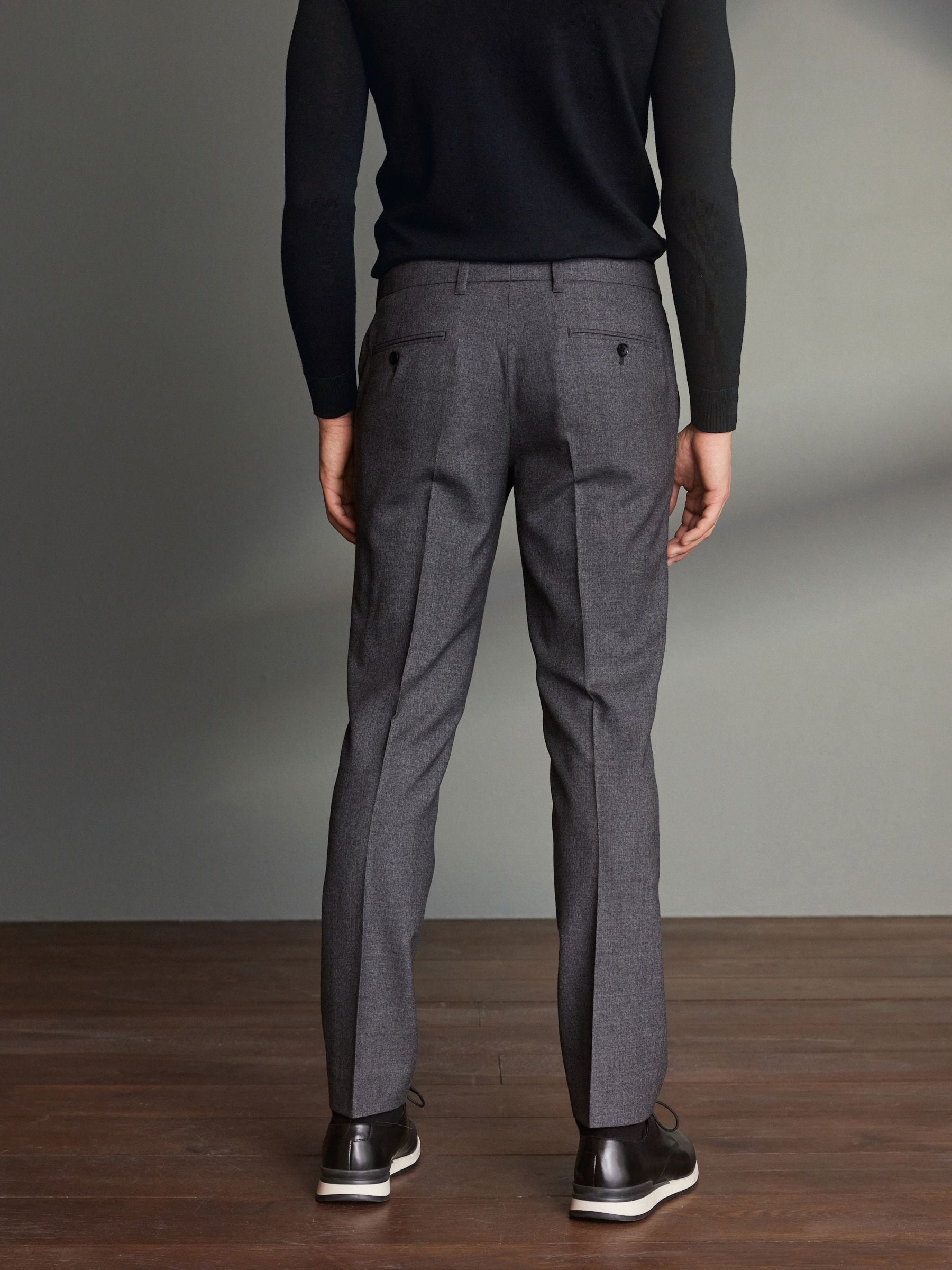 Buy Grey Slim Fit Signature 100% Wool Trousers With Motion Buy Grey Slim Fit Signature 100% Wool Trousers With Motion