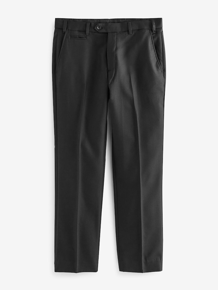 Black Regular Fit Signature 100% Wool Trousers With Motion Flex Waistband - Image 6 of 14