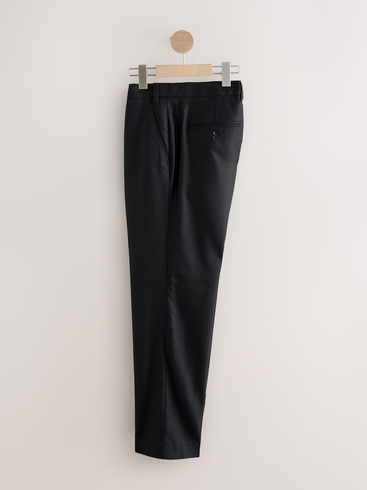 Black Regular Fit Signature 100% Wool Trousers With Motion Flex Waistband - Image 9 of 14