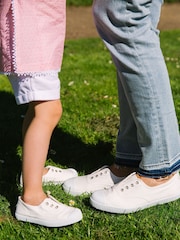 Trotters London White Adult Plum Canvas Shoes - Image 3 of 6