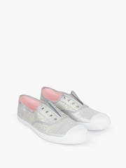 Trotters London Silver Adult Plum Canvas Shoes - Image 3 of 3