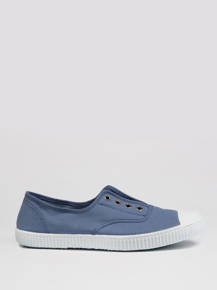 Trotters London Blue Adult Plum Canvas Shoes - Image 4 of 6