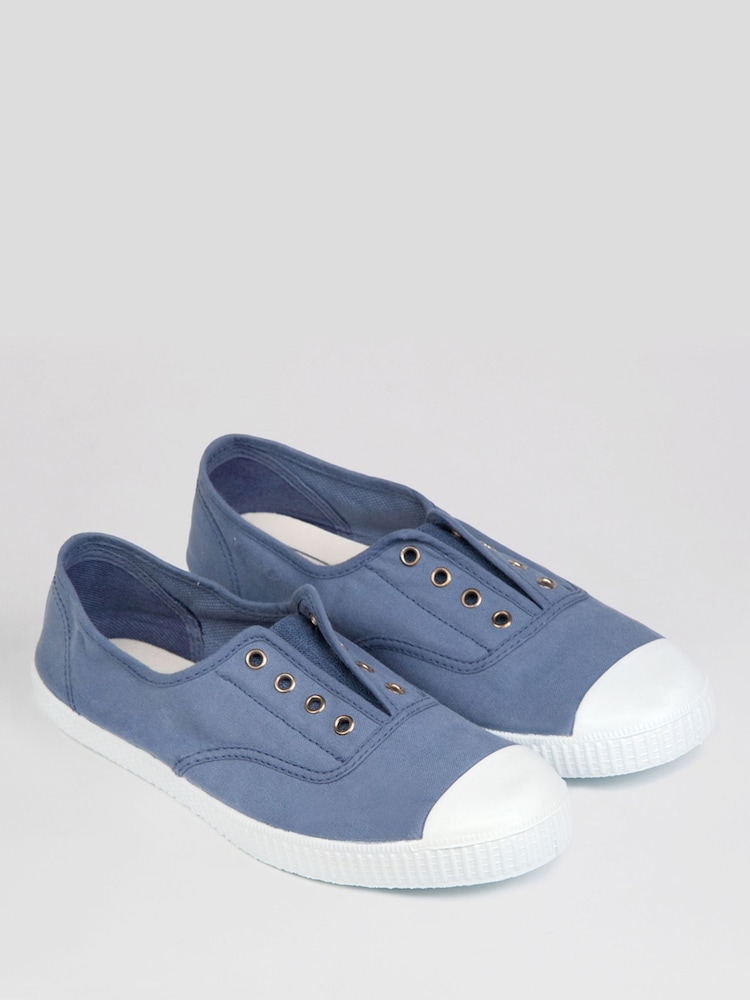Trotters London Blue Adult Plum Canvas Shoes - Image 5 of 6