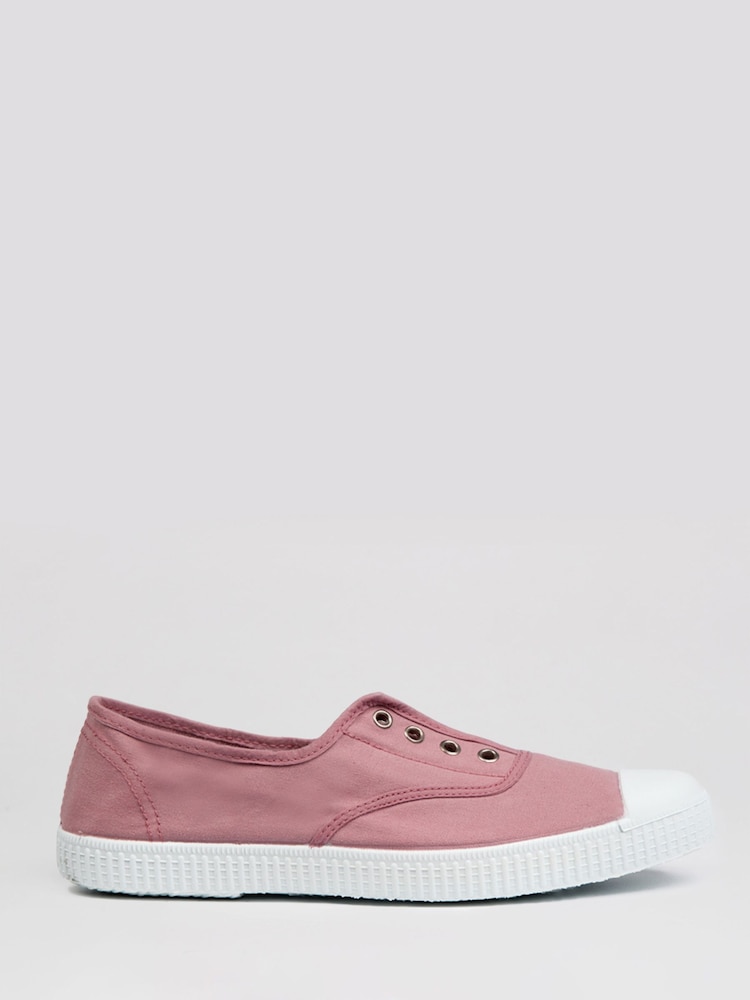 Trotters London Rosa Adult Plum Canvas Shoes - Image 3 of 4