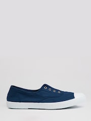 Trotters London Navy Adult Plum Canvas Shoes - Image 2 of 4