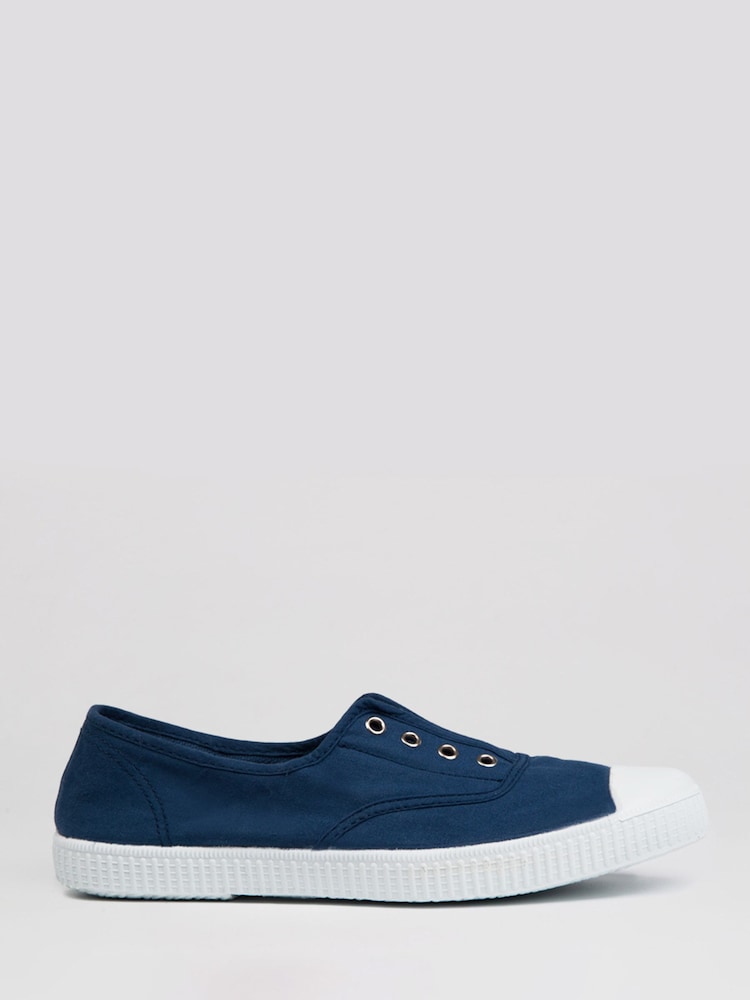 Trotters London Navy Adult Plum Canvas Shoes - Image 2 of 4