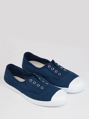 Trotters London Navy Adult Plum Canvas Shoes - Image 3 of 4